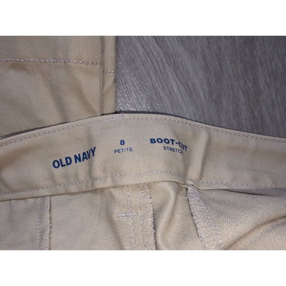 Old Navy Womens Boot-Cut Stretch Khaki Pants Size 8P - Picture 2 of 4